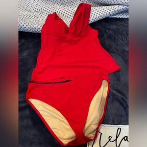 Victoria’s Secret red halter swimsuit size Large